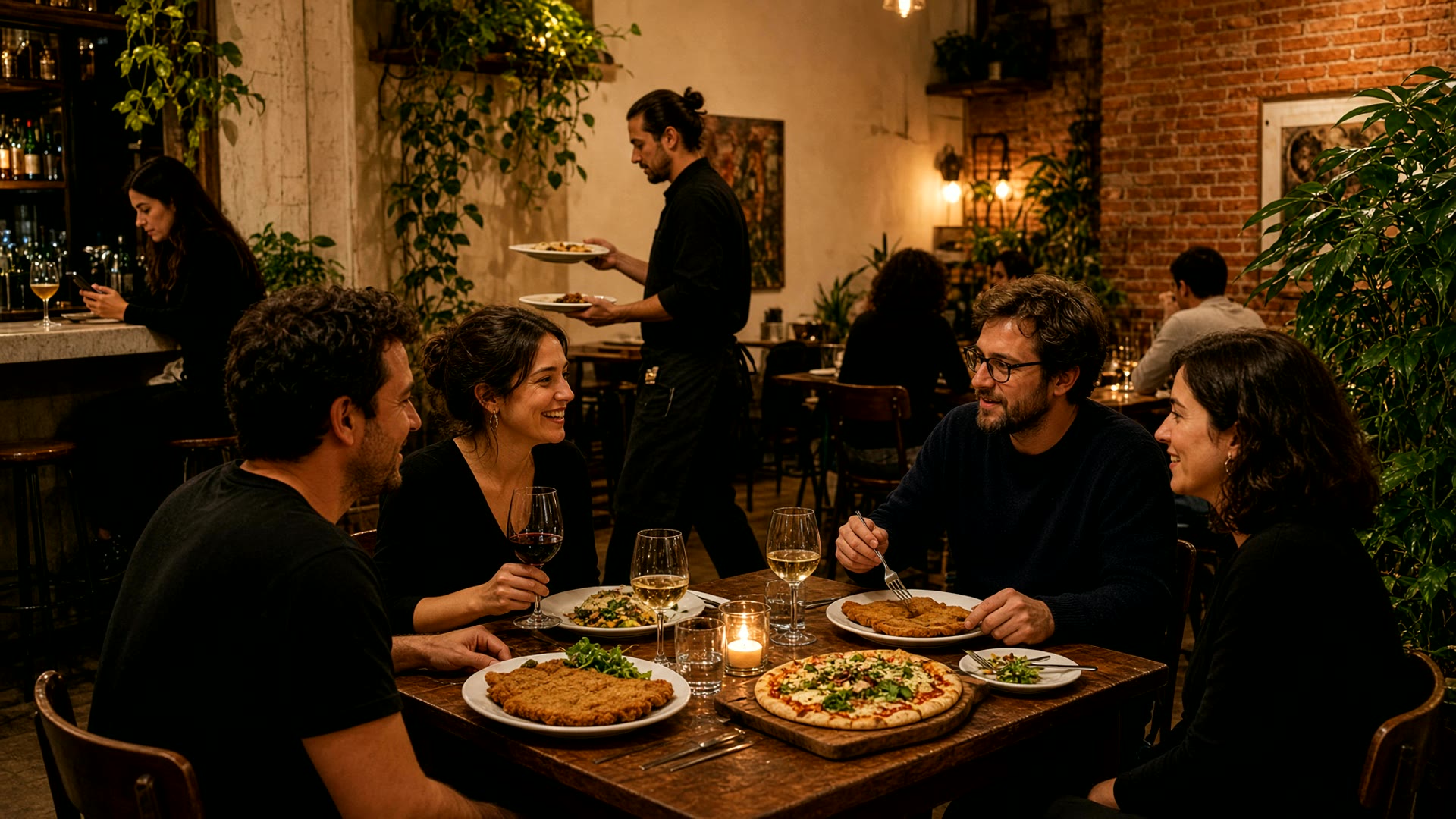Mesa servida en Aurora Restó, Palermo